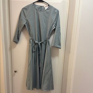 S’MaxMara Light Blue Tie-Waist Midi Dress